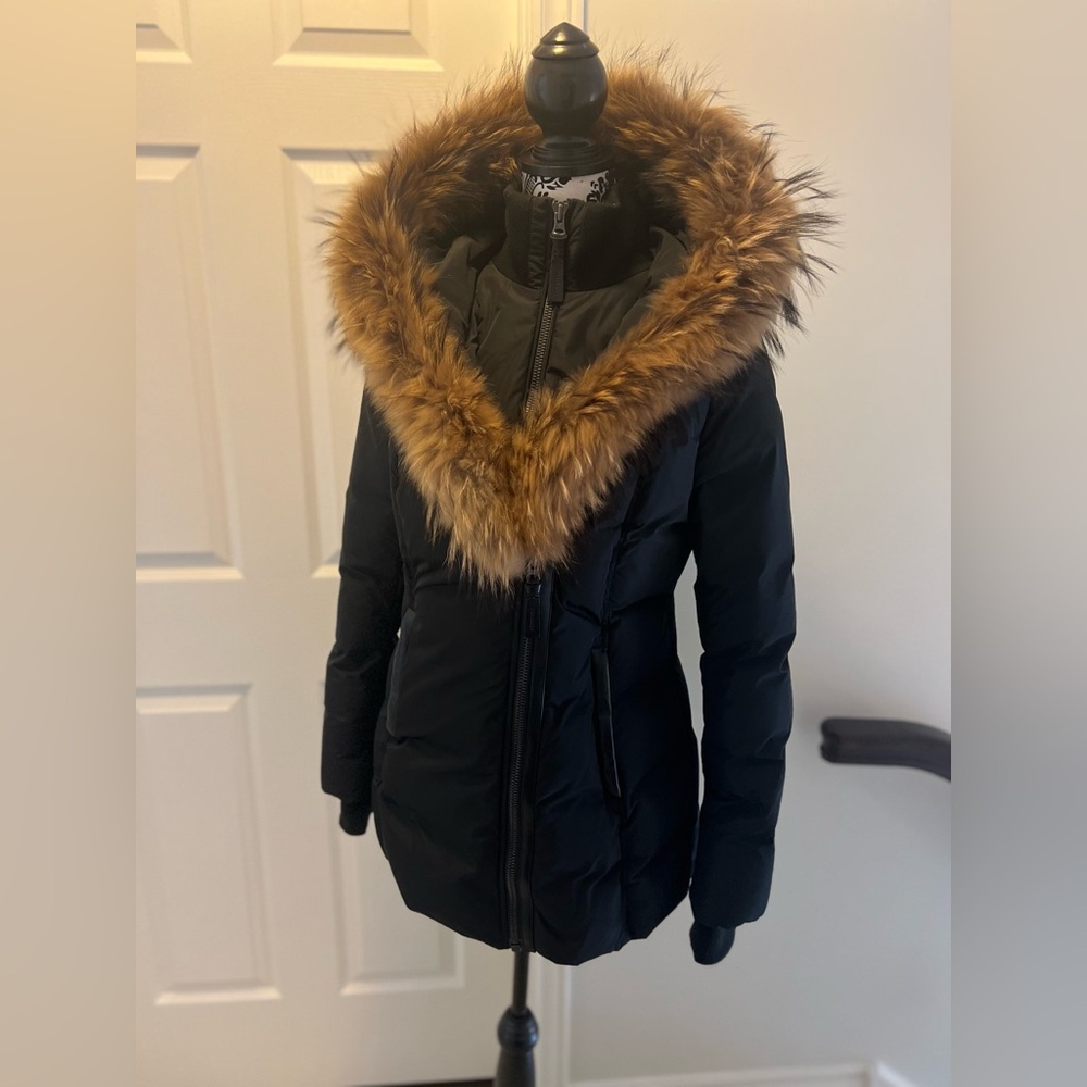 ADALI-F Down coat with natural fur Signature Mackage Collar